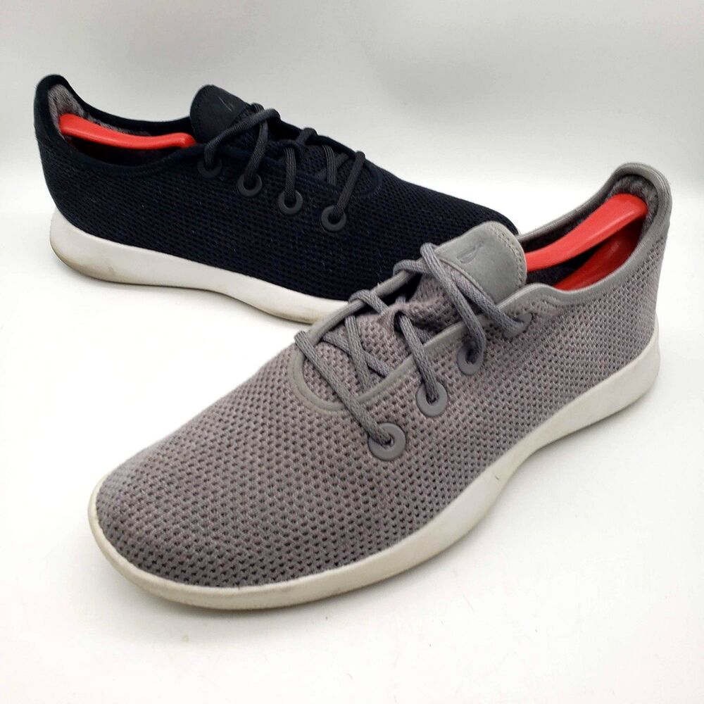 Allbirds Men's Size 12 Shoes Tree Runner Wool Slip Ons Black Grey Lot of 2